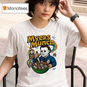 Michael Myers Munch Free Mask Inside Halloween T Shirt