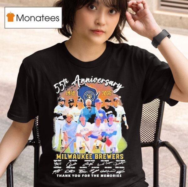 Milwaukee Brewers Th Anniversary Thank You For The Memories Signatures T Shirt