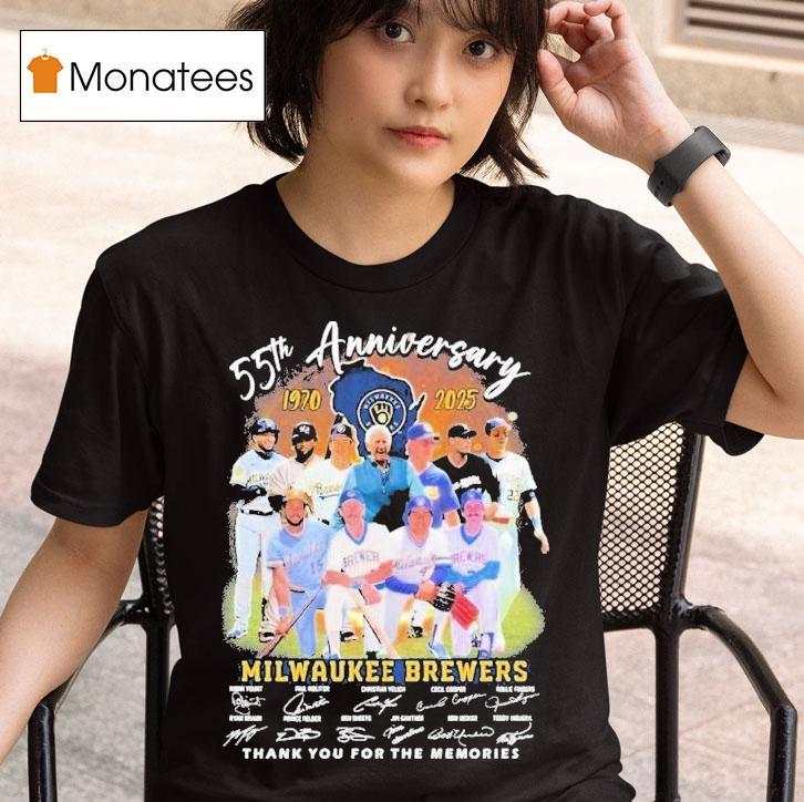 Milwaukee Brewers Th Anniversary Thank You For The Memories Signatures T Shirt