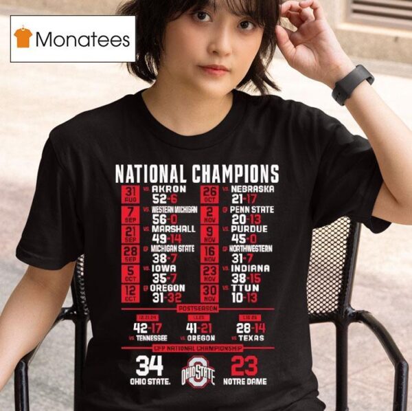 National Champions Cfp National Championship Ohio State Beat Notre Dame T Shirt