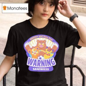 Pokemon Center Hiroshima Warning Sanfrecce Ringuma Used Scary Face T Shirt