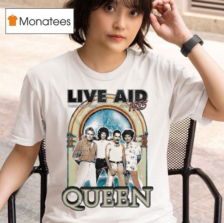 Queen At Live Aid Wembley Stadium London July Th T Shirt