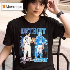 Riley Greene And Jared Goff Detroit Tigers X Detroit Lions Signatures T Shirt