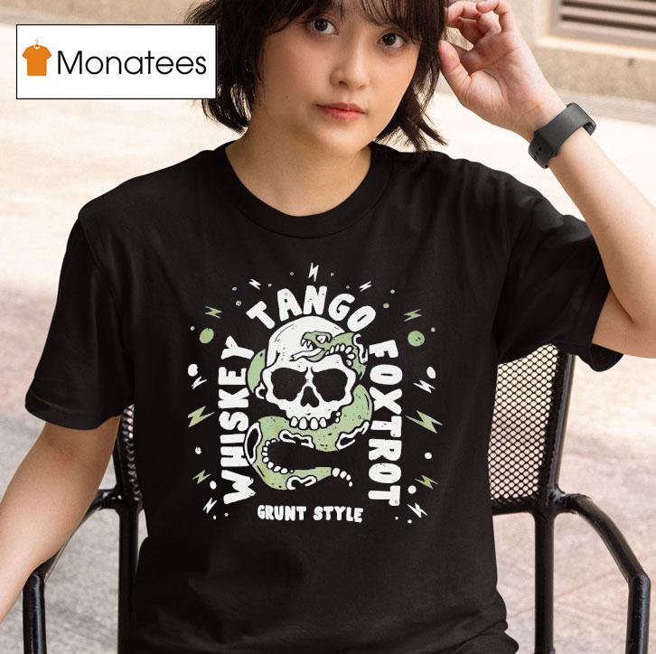Skull With Snake Whiskey Tango Foxtro T Shirt