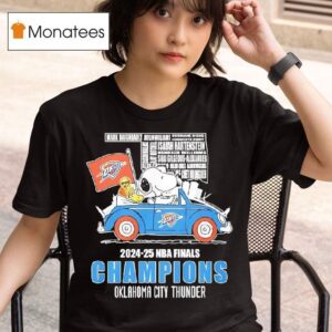 Snoopy And Woodstock Driving Car Oklahoma City Thunder Nba Finals Champions All Name Of Legends T Shirt