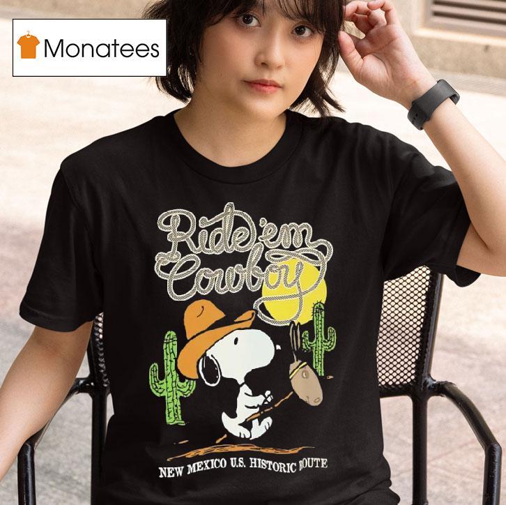 Snoopy Ride Em Cowboy New Mexico Us History Route T Shirt
