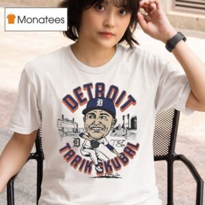 Tarik Skubal Detroit Tigers Caricature Signature T Shirt