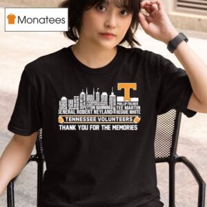 Tennessee Volunrs City Skyline All Names Of Legends Thank You For The Memories T Shirt