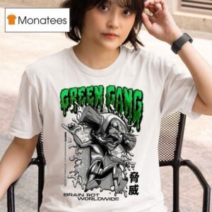 The Boys Green Gang Brush Head Brain Rot Worldwide T Shirt