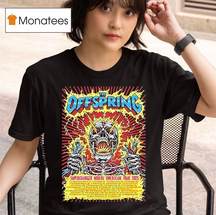 The Offspring Supercharged Tour For North America Tour Dates Featuring Skull Plug Electric Shock T Shirt