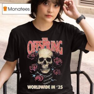 The Offspring Supercharged Worldwide In Tour Rose Skull T Shirt