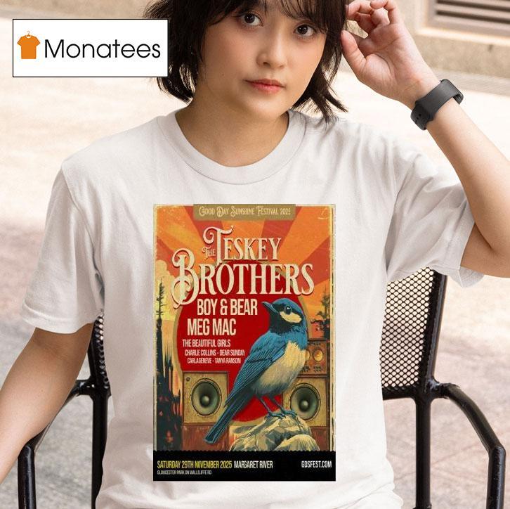 The Teskey Brothers Margaret River Australia November Tour Bird T Shirt