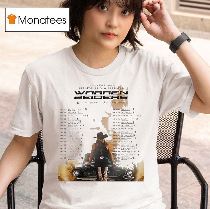 Warren Zeiders Live Show At Maverik Center In Salt Lake City Ut On September Cowboy Standing In Front Of Muscle Car T Shirt