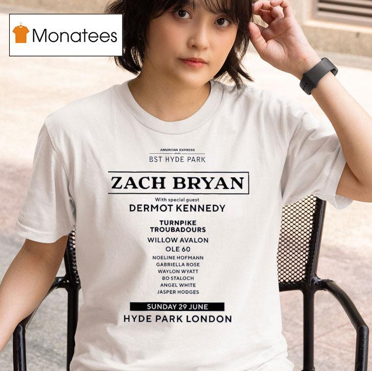 Zach Bryan With Special Guest Dermot Kennedy Turnpike Troubadours Willow Avalon T Shirt