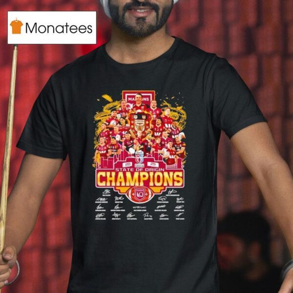 Maroons State Of Origin Champions Signatures T Shirt