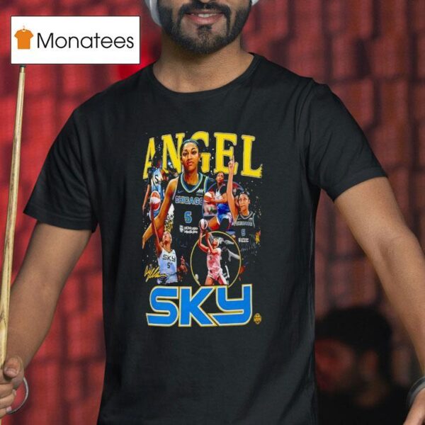 Angel Reese Chicago Sky Basketball Signature Graphic T Shirt