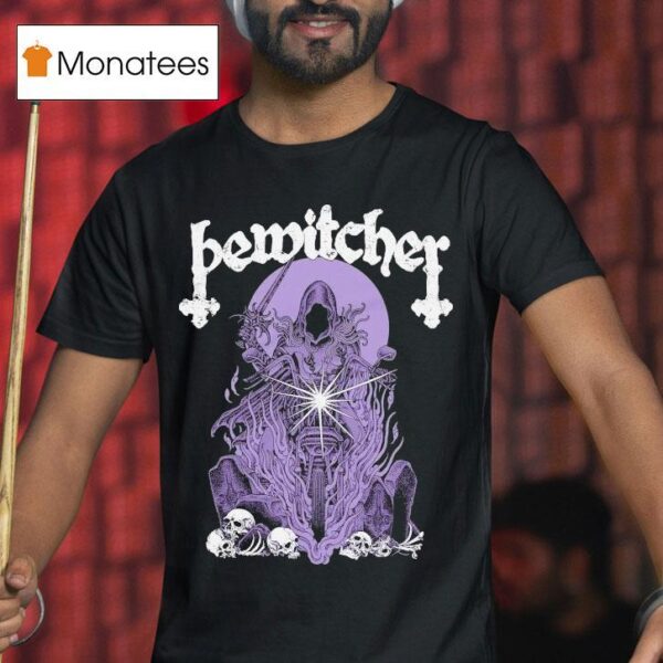 Bewitcher Biker Witch The Devil Always Mins With Rock N Roll T Shirt