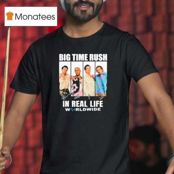 Big Time Rush X In Real Life Worldwide Signature T Shirt