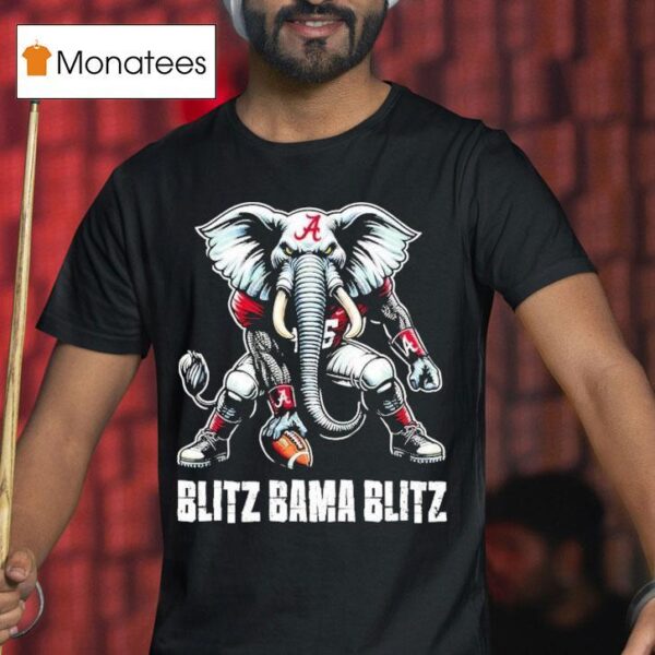 Blitz Bama Blitz Alabama Muscular Elephant Mascos T Shirt
