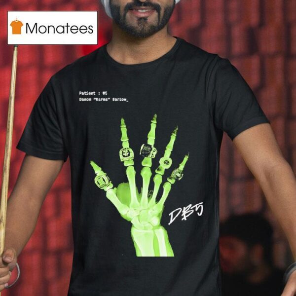 Damon Karma Barlow Hand Skeleton Rings T Shirt