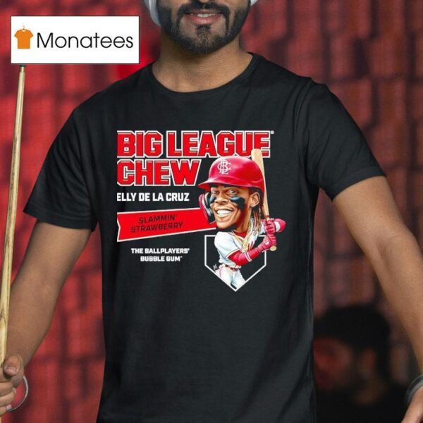 Elly De La Cruz Cincinnati Reds Big League Chew Slammin Strawberry The Ballplayers Bubble Gum T Shirt