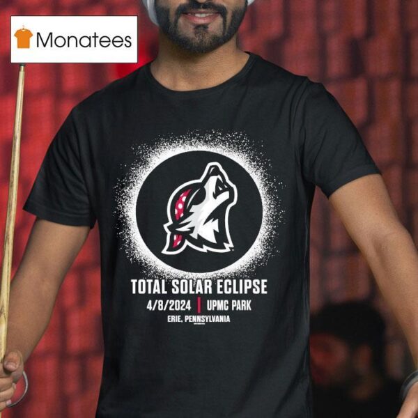 Erie Seawolves Total Solar Eclipse Howl At The Eclipse Upmc Park Milb T Shirt