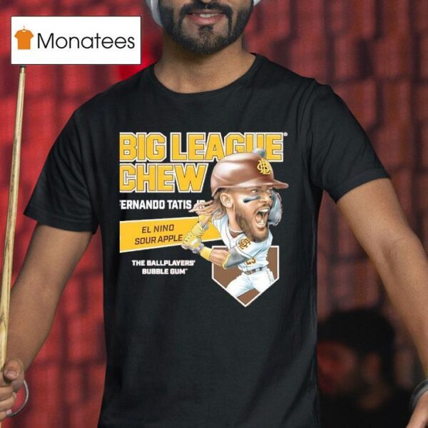 Fernando Tatis Jr San Diego Padres Big League Chew El Nino Sour Apple The Ballplayers Bubble Gum T Shirt