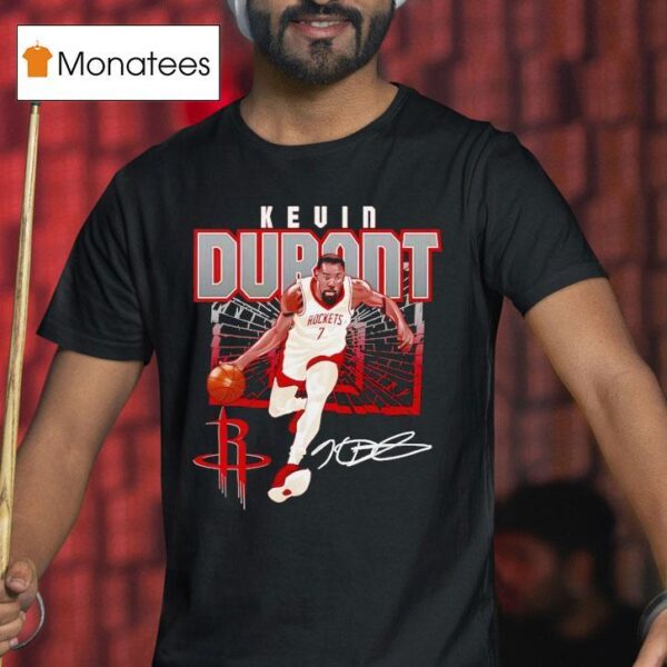 Kevin Durant Houston Rockets Basketball Singature T Shirt