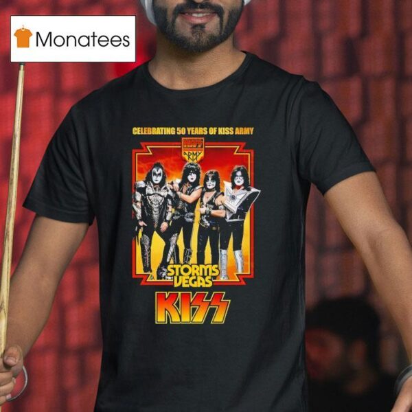 Kiss Celebrating Years Of Kiss Army Storms Vegas T Shirt