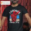 Legends Never Die Cleveland Guardians Baseball T Shirt