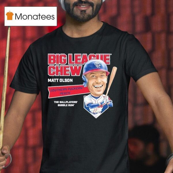 Matt Olson Atlanta Braves Big League Chew Southern Puckern Peach The Ballplayers Bubble Gum T Shirt