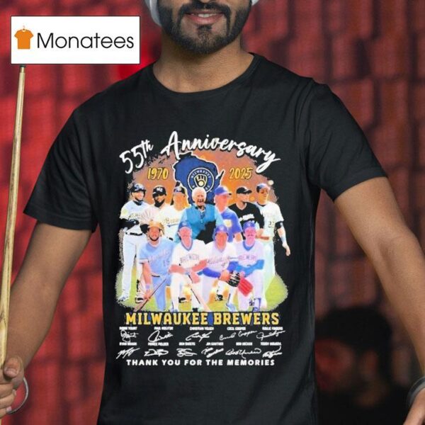 Milwaukee Brewers Th Anniversary Thank You For The Memories Signatures T Shirt