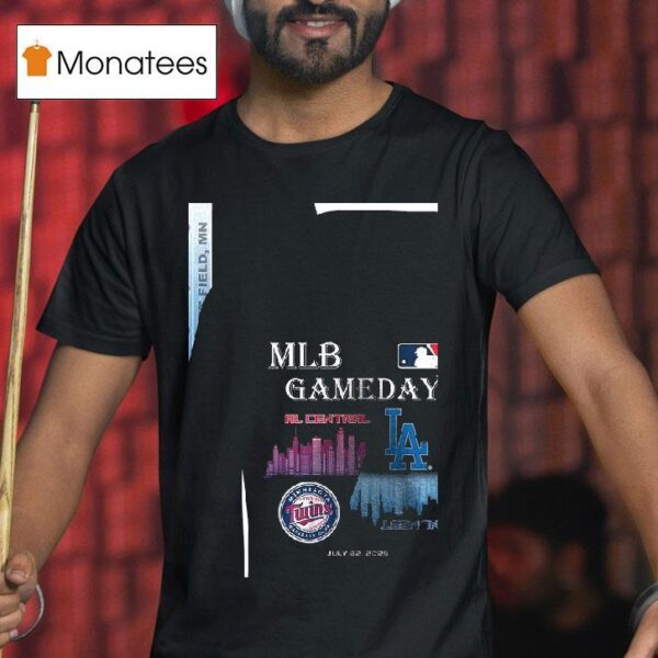 Minnesota Twins Vs Los Angeles Dodgers Mlb Gameday Schedule Skyline City T Shirt