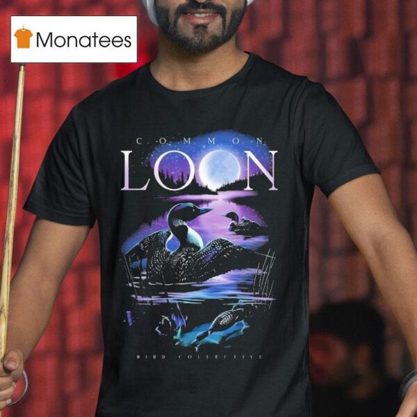 Moonlit Common Loon Bird Collective T Shirt