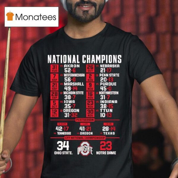 National Champions Cfp National Championship Ohio State Beat Notre Dame T Shirt