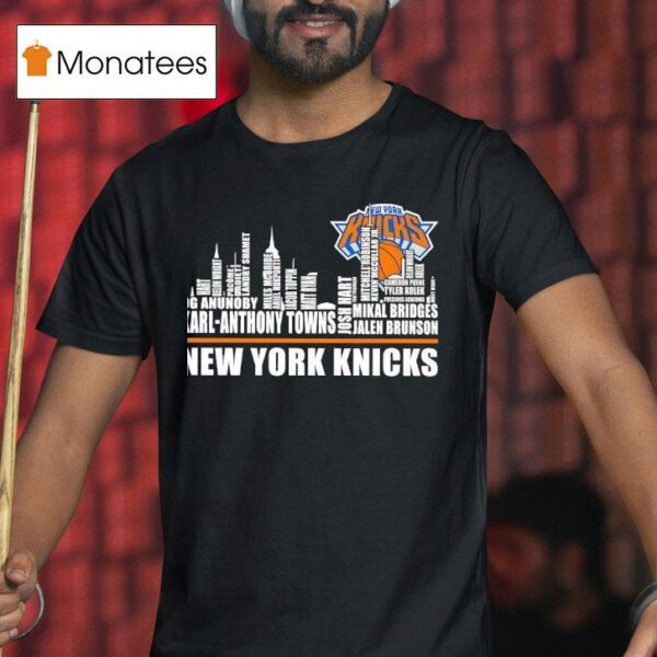 New York Knicks City Skyline All Names Of Legends T Shirt