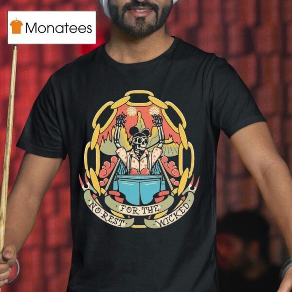 No Rest For The Wicked Mickey Skeleton T Shirt