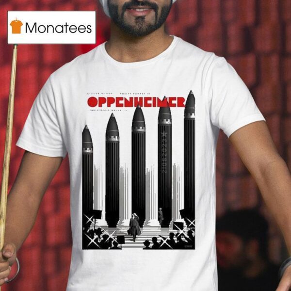 Oppenheimer Movie Minimalist Christopher Nolan Film Art Atomic Bomb For Sci Fi Lovers T Shirt