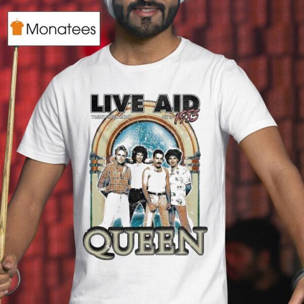 Queen At Live Aid Wembley Stadium London July Th T Shirt