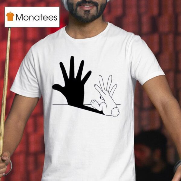 Rabbit Hand Shadow Ringer T Shirt