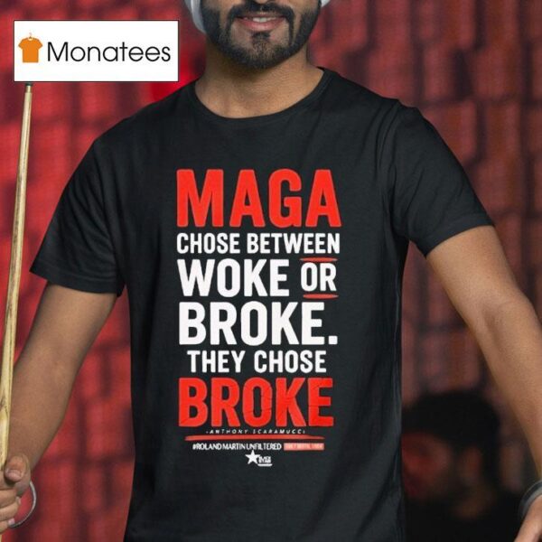 Roland Martin Maga Choose Between Woke Or Broke They Chose Broke Black Star T Shirt