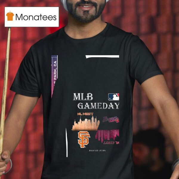 San Francisco Giants Vs Atlanta Braves Mlb Gameday Schedule Skyline City T Shirt
