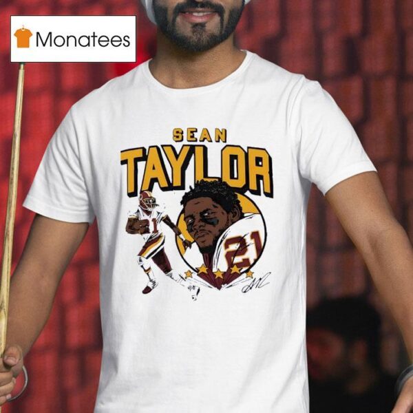 Sean Taylor Washington Commanders Signature Cartoon T Shirt