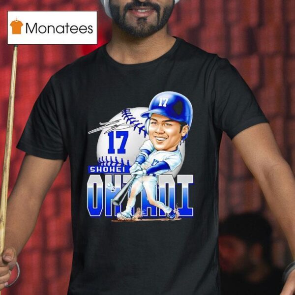 Shohei Ohtani Los Angeles Dodgers Basketball Signature Caricature T Shirt