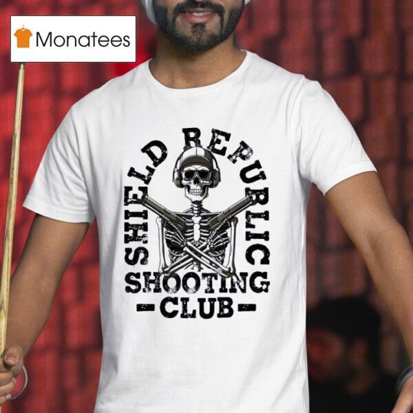 Skeleton Shield Republic Shooting Club T Shirt