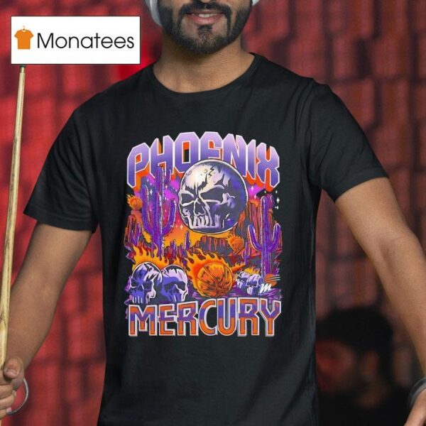 Skull Phoenix Mercury Basketball Graphic T Shirt