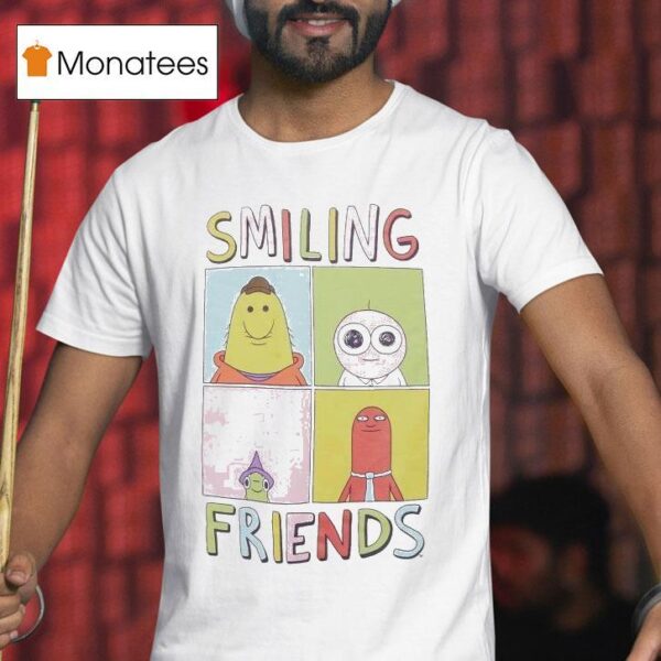 Smiling Friends Character Grid T Shirt