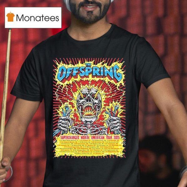 The Offspring Supercharged Tour For North America Tour Dates Featuring Skull Plug Electric Shock T Shirt