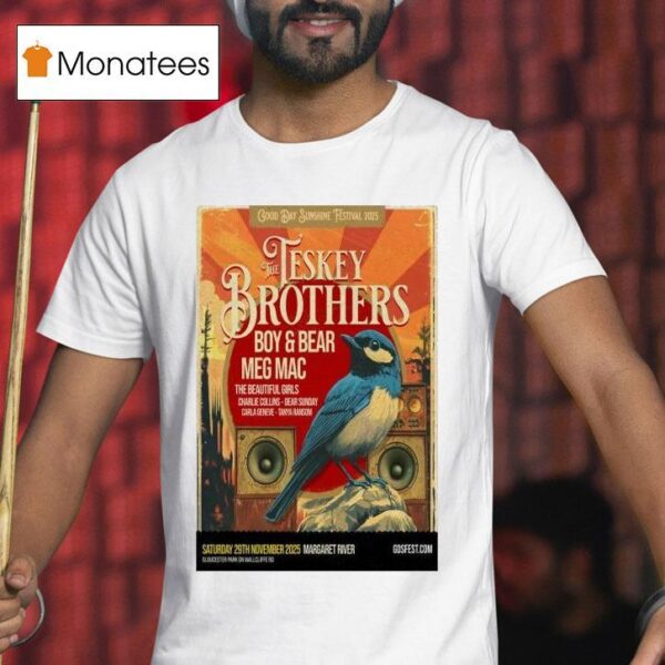 The Teskey Brothers Margaret River Australia November Tour Bird T Shirt