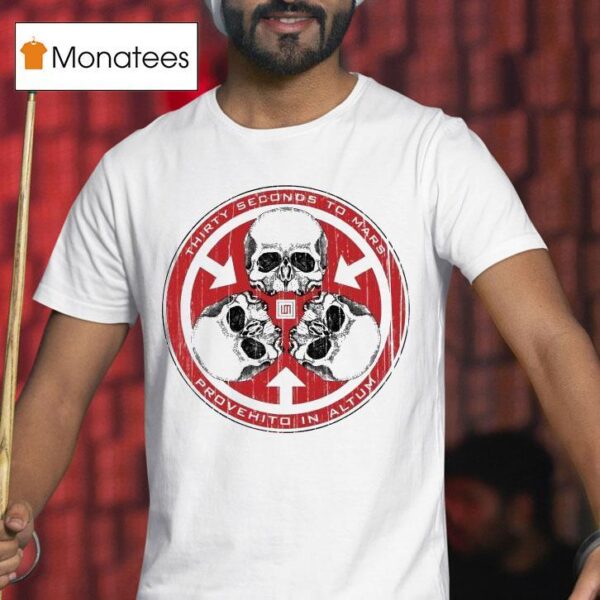 Thirty Seconds To Mars Provehito In Altum Stm Logo Skulls T Shirt